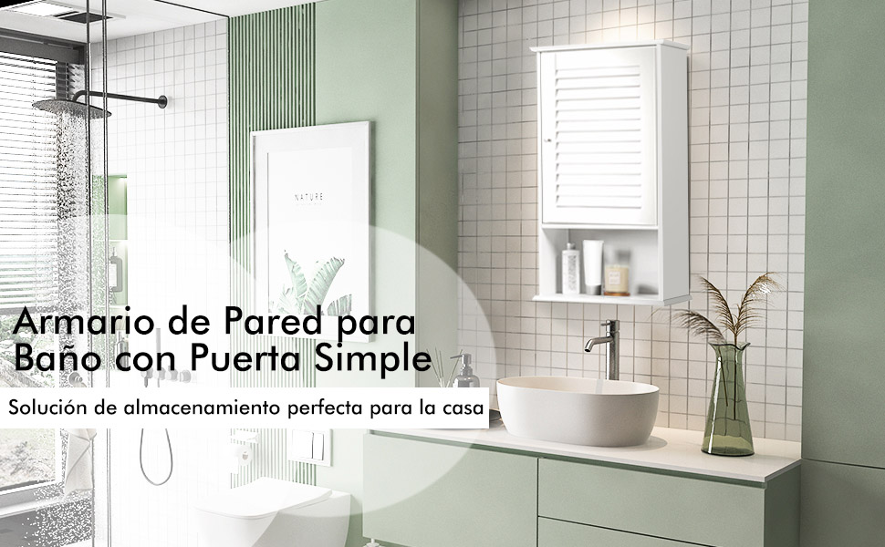 Botiquín de baño con espejo, armario de espejo montado en la pared con  estante ajustable para dormitorio, sala de estar (color marrón, tamaño