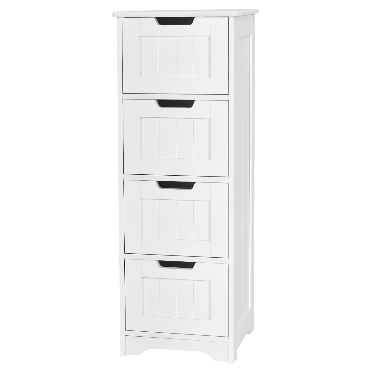 Armario de Baño con 4 Cajones Cajonera de Almacenamiento de Suelo Mueble Auxiliar  Baño Cocina Dormitorio Sala 30 x 30 x 83 cm Blanco - Costway