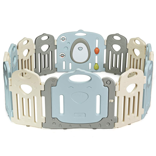 COSTWAY Parque Infantil Bebé Plegable Barrera de Seguridad con Puerta y  Cerradura Valla de Juego (Beige y gris) : : Bebé