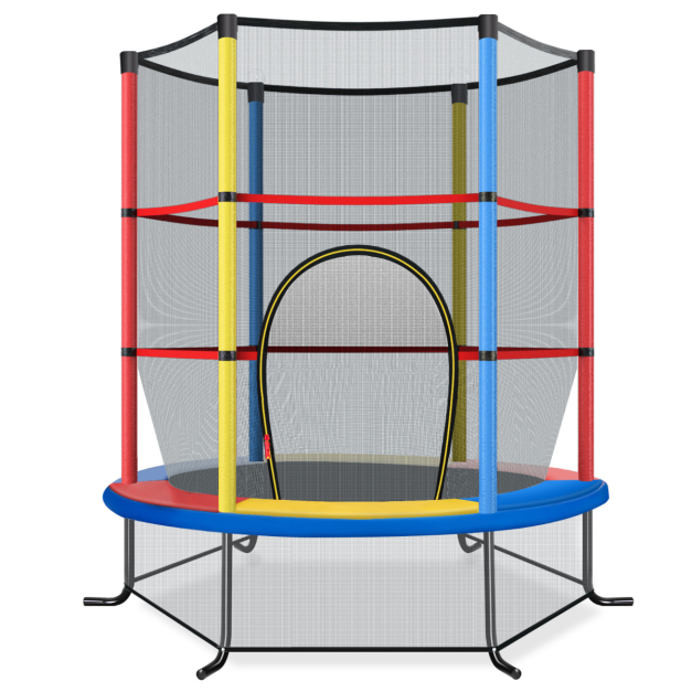 ▷Cama elastica Trampolín para niños mayores de 3 años Ø120 cm Red de  seguridad de acero Interior y exterior Φ162x163.5cm