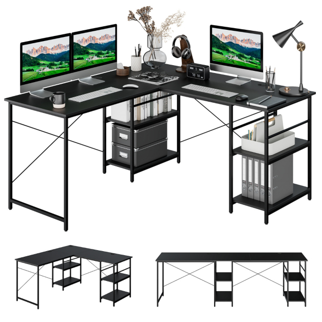Escritorio esquinero en forma de L escritorio para computadora mesa robusta  para computadora escritorio para escribir escritorio para juegos estación