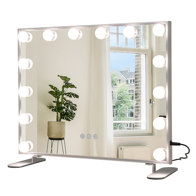 LangRay Espejo de maquillaje con luz LED, montado en la pared 1x/3x, espejo  de maquillaje