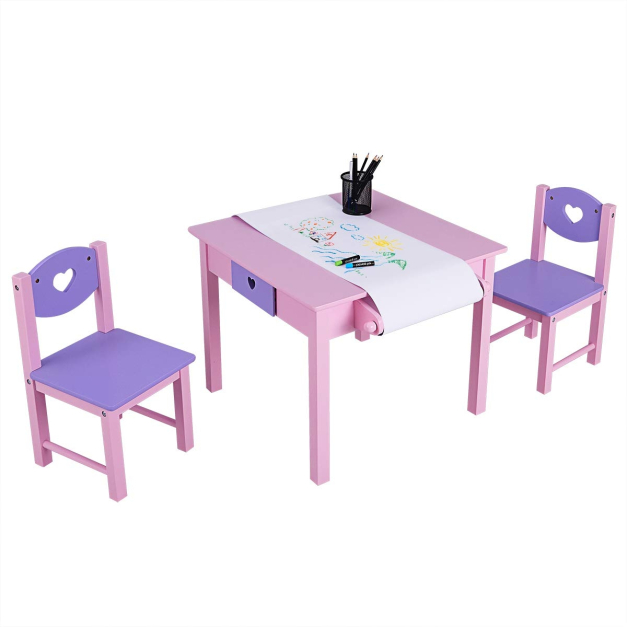 Mesa niños infantil con 4 sillas, grupo de mesa infantil en altura  ajustable, juego de sillas para jardín de infantes y habitación infantil,  grupo de