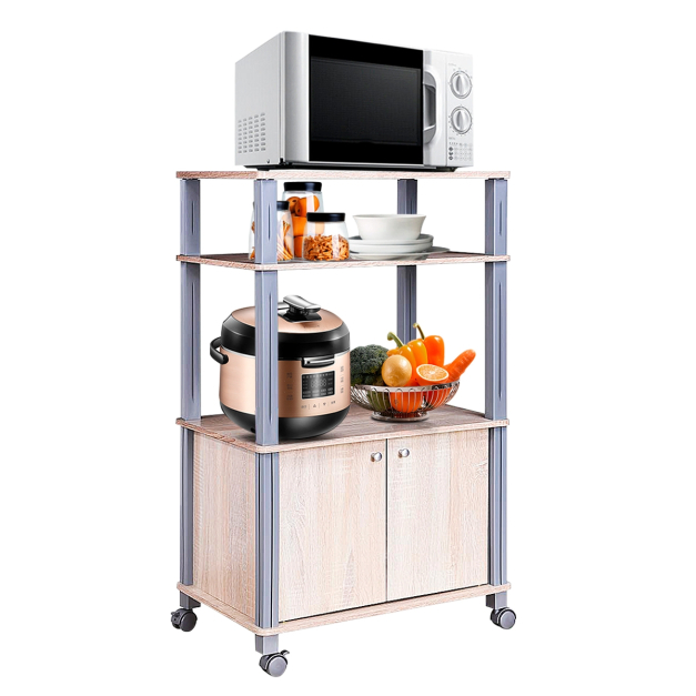 Soporte de microondas para cocina, carrito de horno - Estante de microondas  de pie para café con almacenamiento para cocina pequeña, mini carrito de
