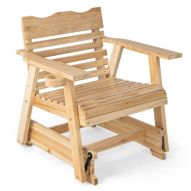 Mecedora para interiores y exteriores, cómoda silla mecedora de porche con  estructura de madera maciza para patio, balcón, sala de estar, dormitorio