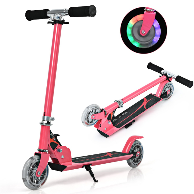 Patinete para niños, scooter de 3 ruedas para niños, juguete para niños y  niños pequeños, altura ajustable, cubierta antideslizante, luces de rueda