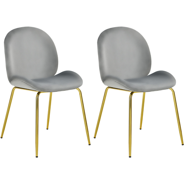 Henf Sillas de comedor modernas, sillas de tocador de piel sintética,  sillas laterales peludas y cómodas con respaldo de alas con patas doradas  para