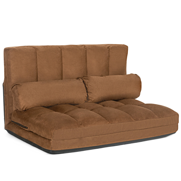 Harper & Bright Designs Sofá de suelo ajustable, futón plegable, sofá  perezoso para ocio con 5 posiciones reclinables con 2 pollows, sofá de  suelo