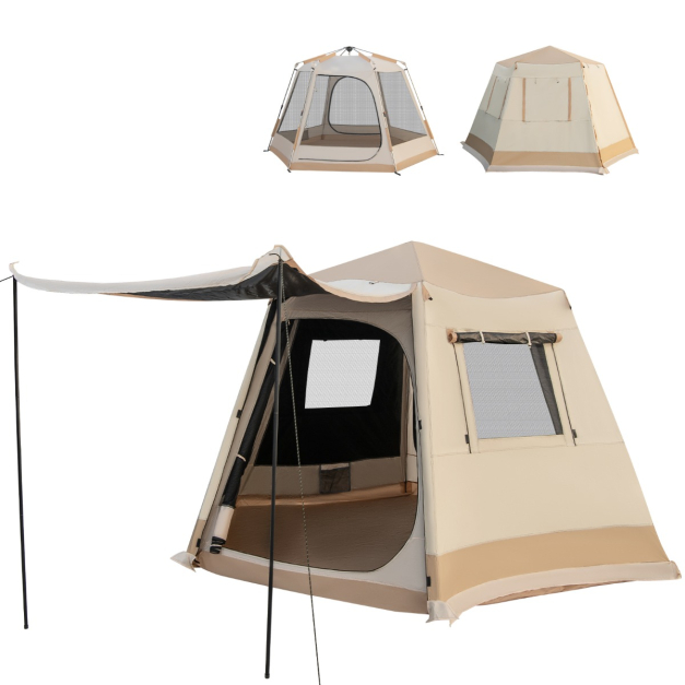 Tienda de campaña portátil para 2 personas con bolsa de transporte para  colchón de aire, diseño fuera del suelo, 4 ventanas de malla ventilada,  fácil