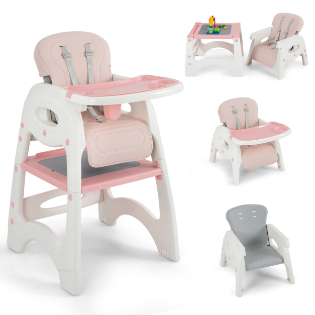 Trona convertible silla 4en1 de aprendizaje para niños, madera