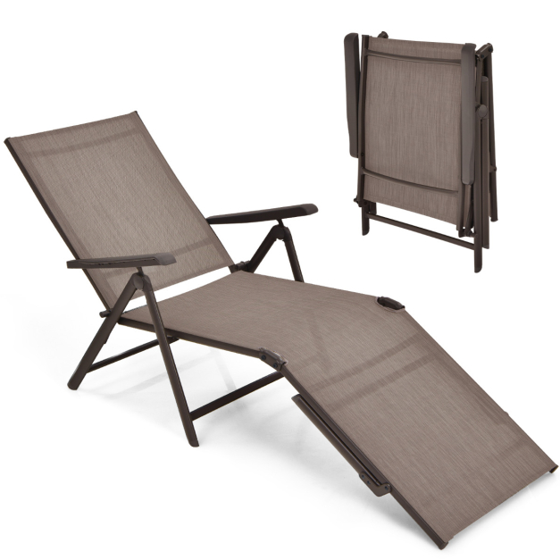 SHG - Tumbona plegable reclinable, ajustable, para piscina, patio, playa,  camping, sillón reclinable B001