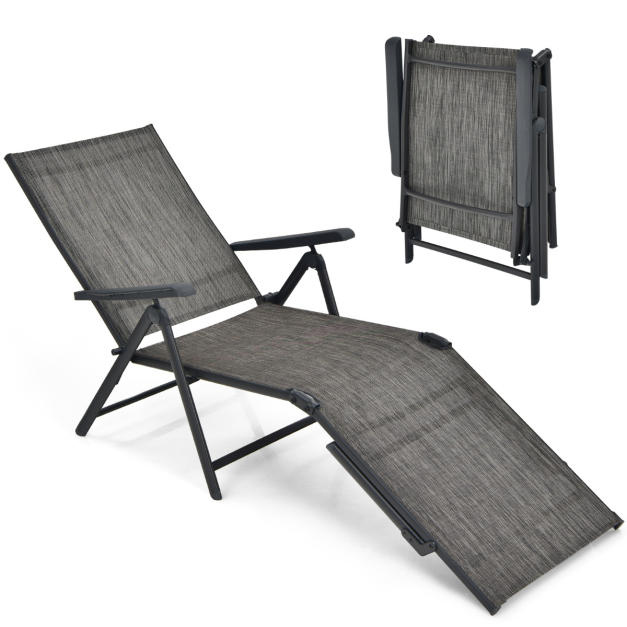  CHLDDHC Tumbona plegable con acolchado, tumbona plegable, cama  plegable ligera para el hogar, adecuada para patio al aire libre, balcón,  relajación silla de camping : Patio, Césped y Jardín